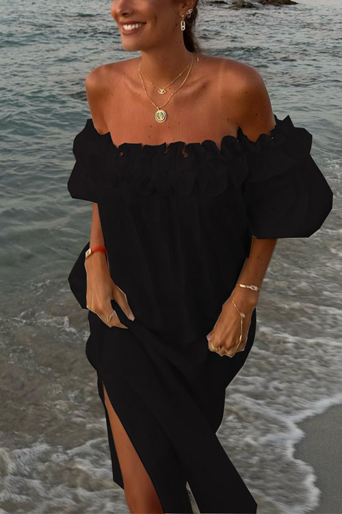 Kathiadress One-Shoulder Split Vacation Dress