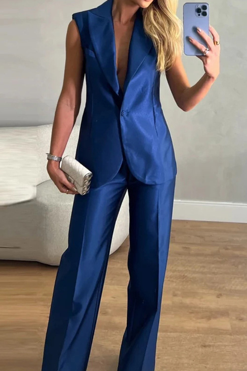 Kathiadress Silk Vest Casual Pants Set