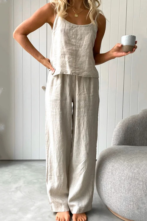 Kathiadress Loose Fashion Linen Cotton Suit