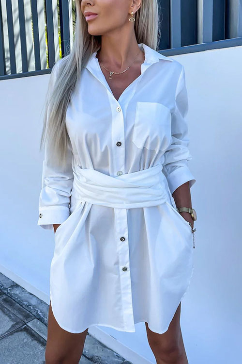 Kathiadress Utility Roll-up Sleeve Shirt Dress