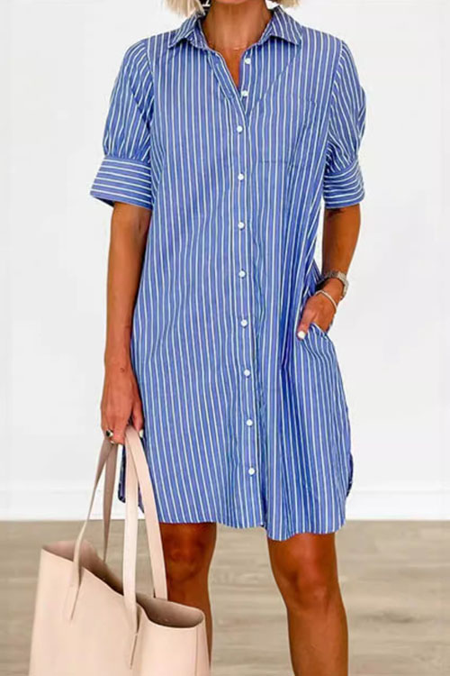 Kathiadress Striped Pocket Casual Dress