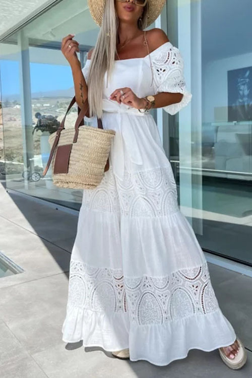 Kathiadress Casual Loose Fit Waist-Tied Dress