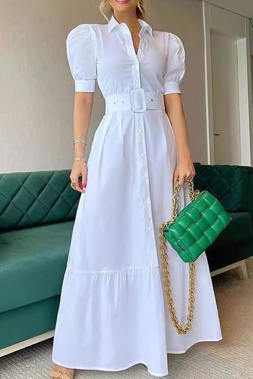 Kathiadress Striped Short Sleeve Belted Swing Dress