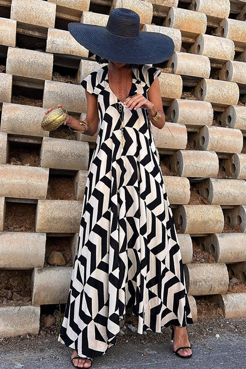 Kathiadress Vacation Style Loose Swing Casual Dress