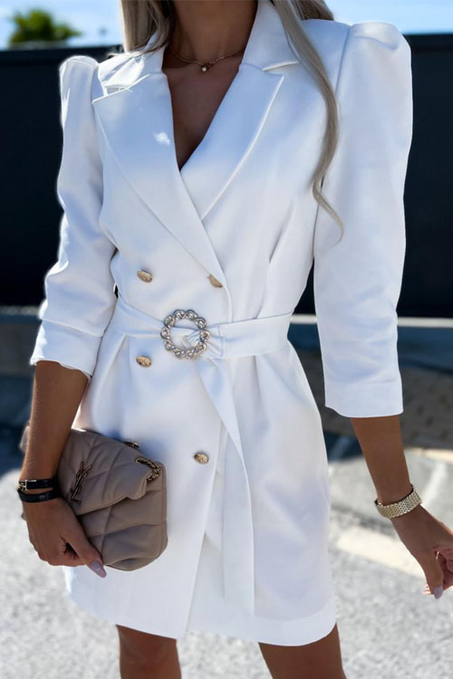 Kathiadress Elegant Suit Jacket Belted Dress
