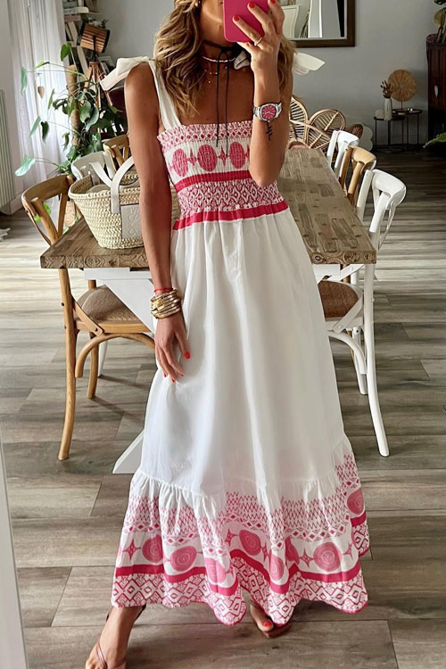 Kathiadress Sweet Elastic Bohemian Style Maxi Dress
