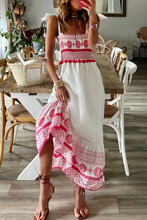 Kathiadress Sweet Elastic Bohemian Style Maxi Dress