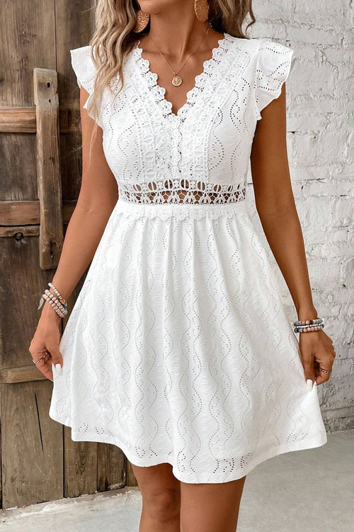 Kathiadress Jacquard hollow stretch short skirt dress