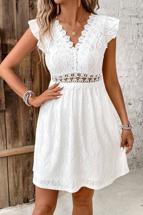 Kathiadress Jacquard hollow stretch short skirt dress