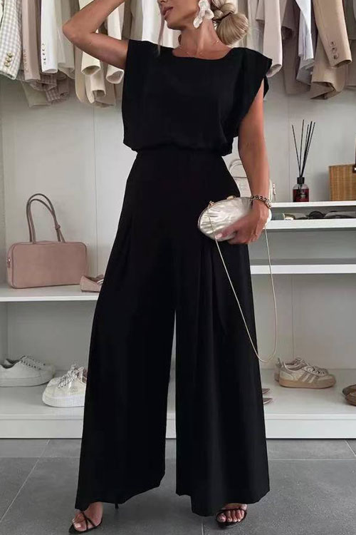 Kathiadress Casual fashion solid color high waist loose suit