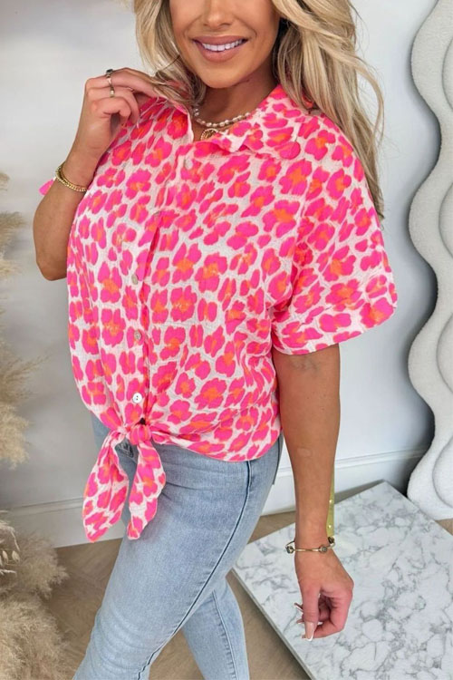 Kathiadress Printed Cotton Leopard Button-Down Shirt