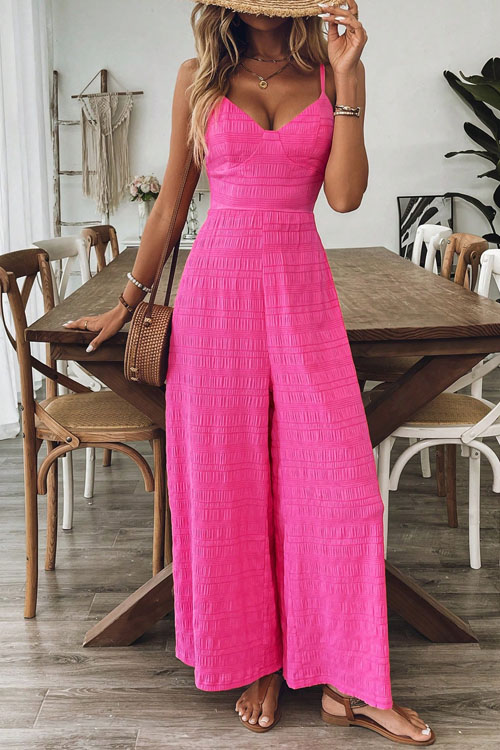 Kathiadress  Fashionable overalls suspenders wide-leg jumpsuit