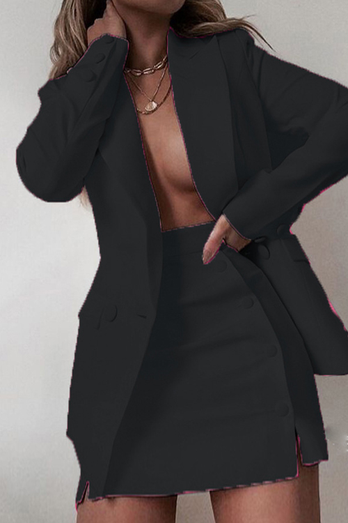Kathiadress Fashionable suit top + skirt two-piece set