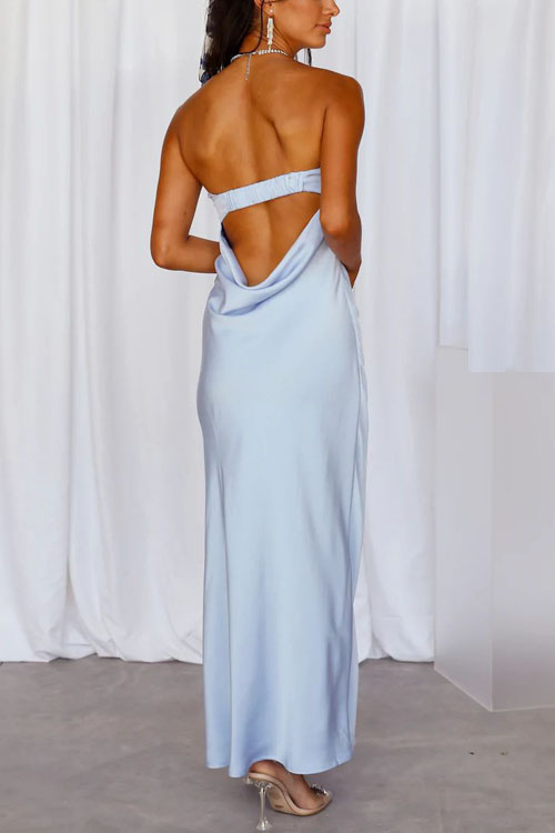 Nonnadress Strapless Smocked Satin Dress