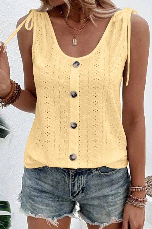 Kathiadress Casual Solid Color U-neck Tank Top