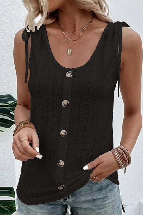 Kathiadress Casual Solid Color U-neck Tank Top