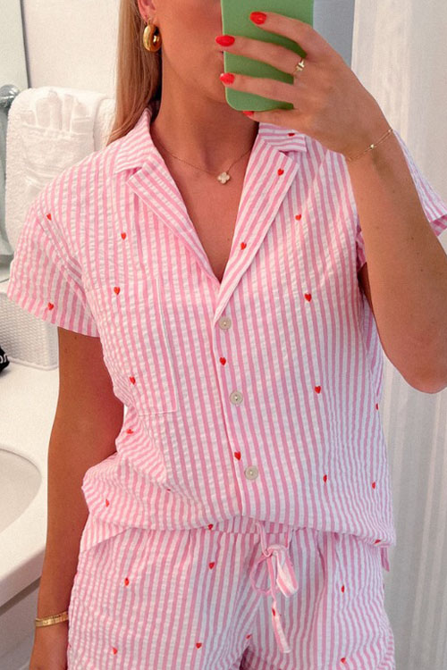 Kathiadress Heart Print Loungewear Casual Set