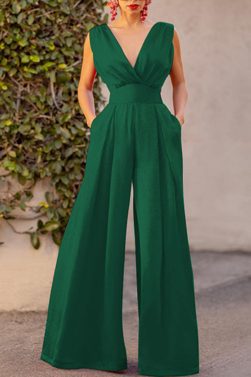Kathiadress High waist slimming straight wide leg jumpsuit