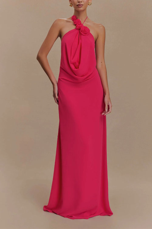 Kathiadress  hanging 3D flowers Fashion dress 