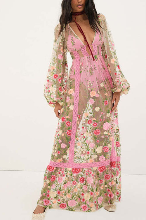 Kathiadress Daisy Floral Robe Dress