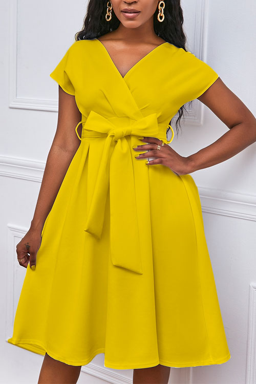 Kathiadress Chic Bow Tie Gown Dress