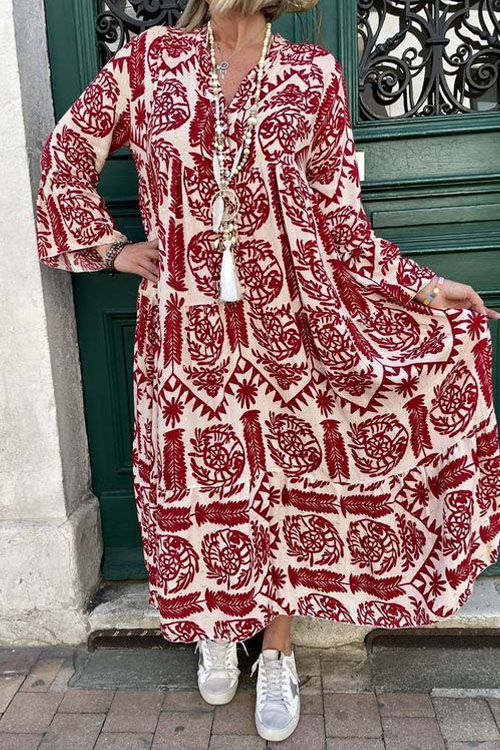 Kathiadress Fashionable Plus Size Geometric Printed` Dress