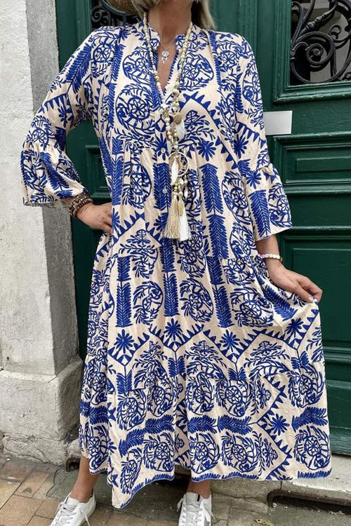 Kathiadress Fashionable Plus Size Geometric Printed` Dress