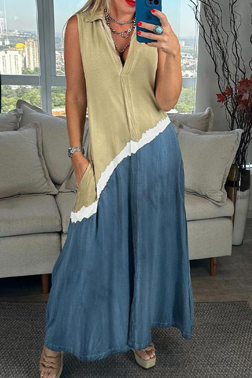Kathiadress Chic V-neck Printed Maxi Dress