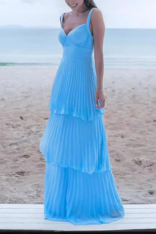 Kathiadress Fairy Multi-layered Ruffled Spaghetti Strap Dress