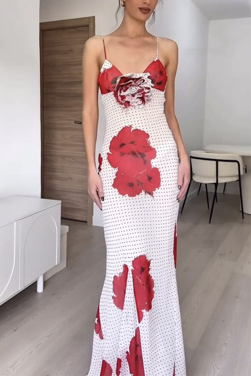 Kathiadress Floral print fitted maxi dress