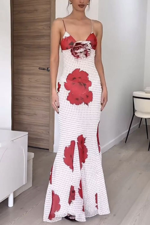 Kathiadress Floral print fitted maxi dress