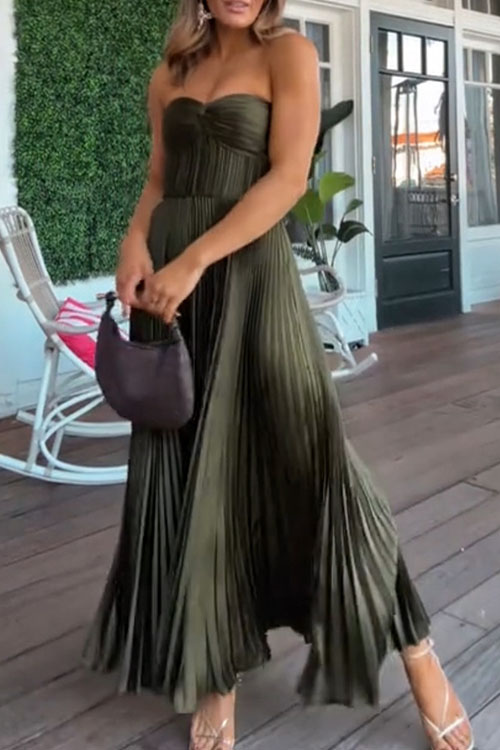 Kathiadress  Pleated Satin Dress
