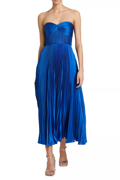 Kathiadress  Pleated Satin Dress