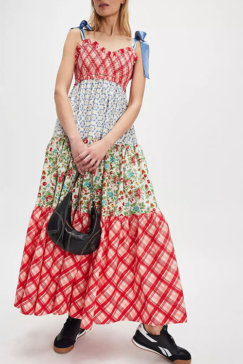 Kathiadress French Fashion Printed Suspender Dres