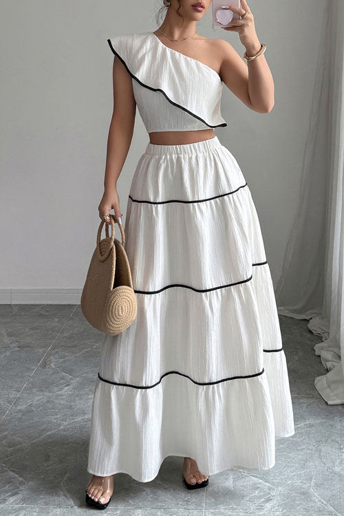 Kathiadress off-shoulder vest skirt two-piece suit