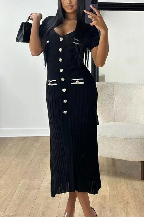Kathiadress  New Short Sleeve V Neck Dress