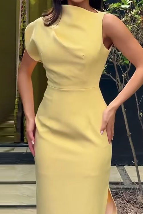 Kathiadress Sleeveless slim fit slit dress