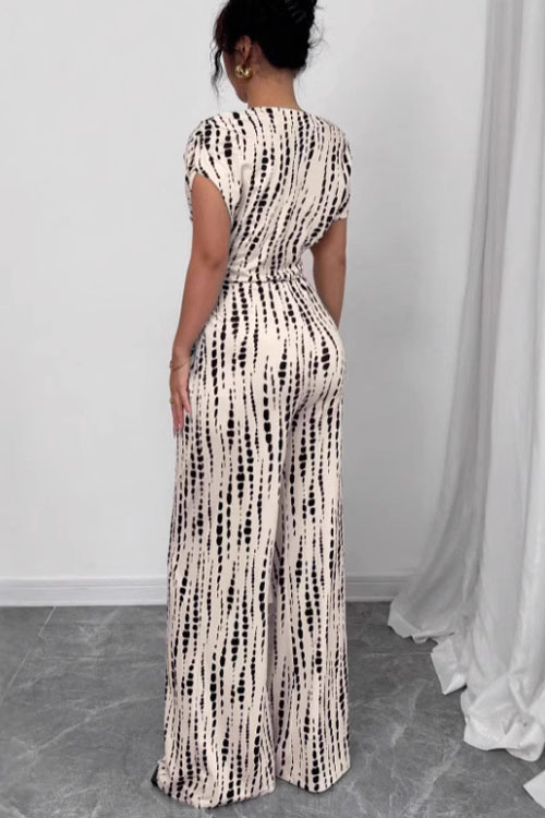 Kathiadress  Summer vacation style off-shoulder strappy jumpsuit  