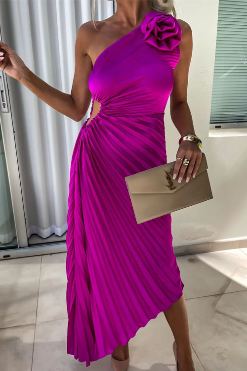 Kathiadress Off-shoulder pleated hollow dress