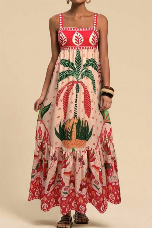 Kathiadress Casual Resort Style Bohemian Dress