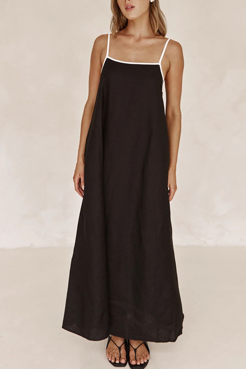 Kathiadress Fashionable contrast color sling dress