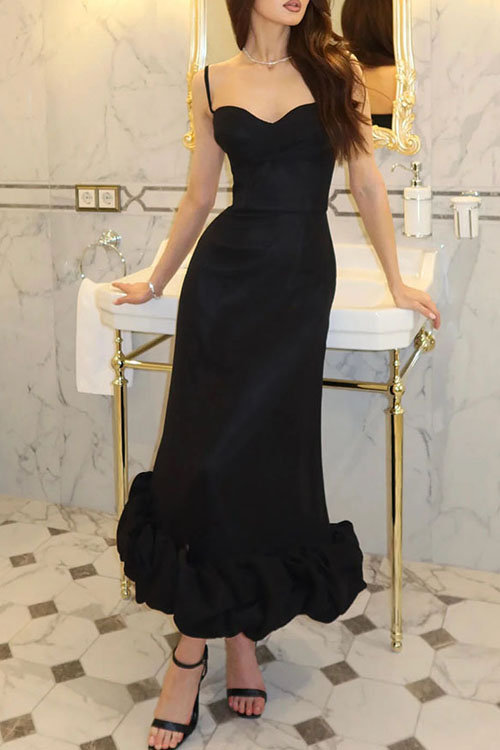 Kathiadress  Solid color slim fit halter dress