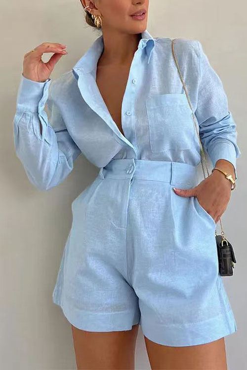 Kathiadress Fashionable Casual Shorts & Shirt Set