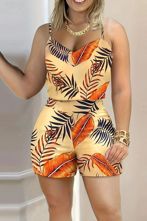 Kathiadress Tropical Printed Strap Two-piece Set