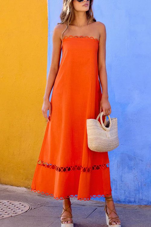Kathiadress Fashionable lace trim dress