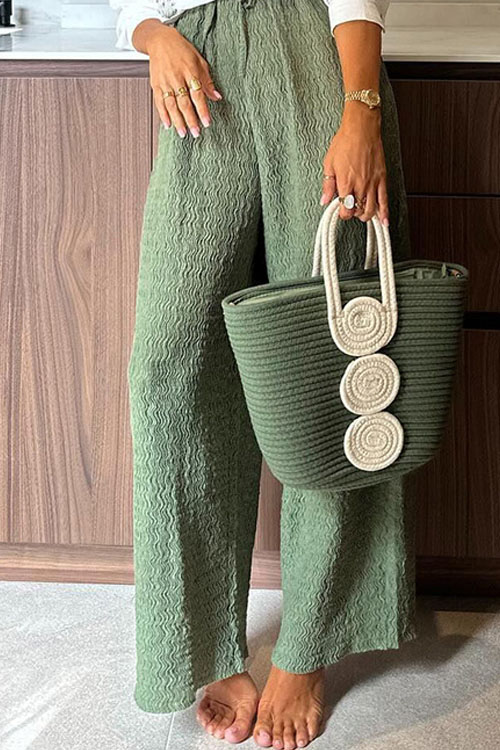 Kathiadress Coconut Tree Single-Breasted Long Pants Set