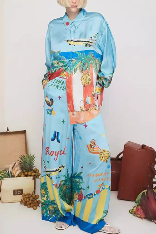 Kathiadress Banana Tree Printed Pocket Set