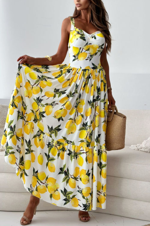 Kathiadress printed backless long dress