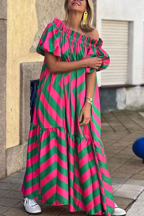 Kathiadress Loose Plus Size Off-shoulder Bell Sleeve Dress