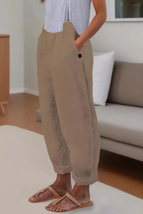 Kathiadress Cute Elastic Waist Loose Casual Pants